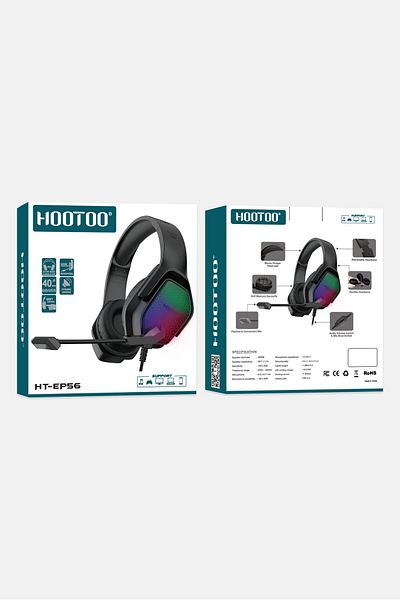 HooToo Ht-ep56 Wired Gaming Headset With Mic, Black
