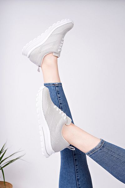 McDark Women's Gray Light Sole Anatomic Tricot Sneaker Shoes