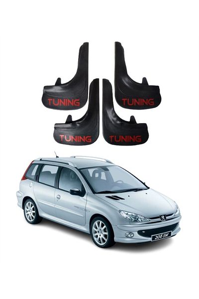 SONİKON LİNE Peugeot 206 Stw Tuning Written Compatible with All Cases 4-Piece Dust Cover Mudguard Mudguard Modified