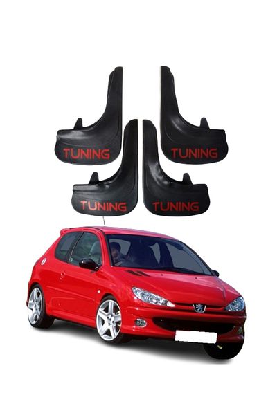 SONİKON LİNE Peugeot 206 Hb Compatible Tuning Written 4-Piece Dust Cover Mudguard Mudguard Modified