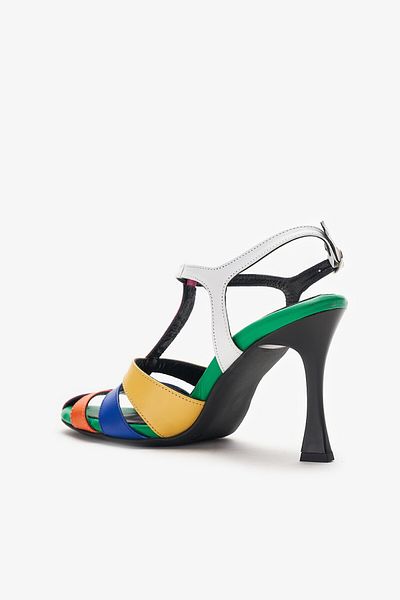 Louis Cardy Pantofi cu toc Sorel colorați din piele naturală
