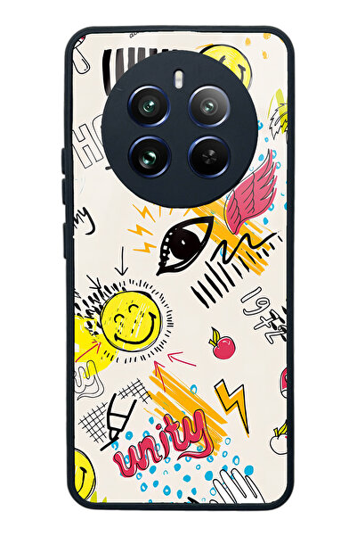 Spoyi Oppo Realme 12 Doodle Emoji Design Glossy Phone Case