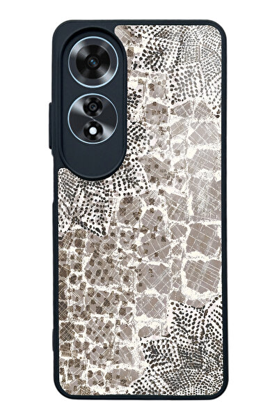 Spoyi Oppo A60 Taşlı Yaprak Tasarımlı Glossy Telefon Kılıfı