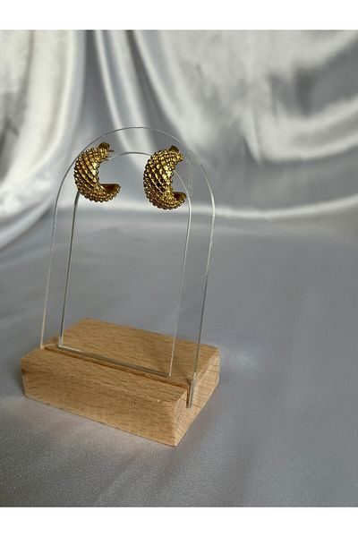 XUPING JEWELRY Steel Women's Earrings with Gold Honey Honeycomb