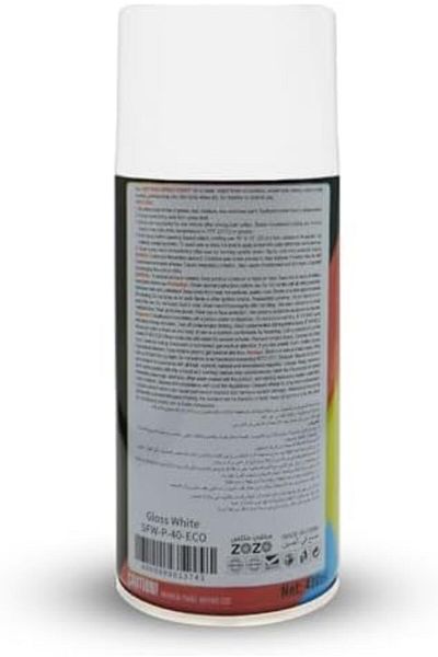 SAFI WAX Spray Paint Gloss White for Wall Wood Metal Glass Canvas Quick Dry Gloss Finish - 400ml