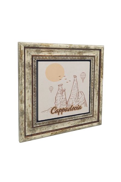Sadrazam Tablou din piatră naturală imprimată cu imaginea Cappadociei (25 X 25 KRT-162)