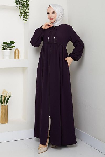 InStyle Gathered Stone Pleated Plum Ferace