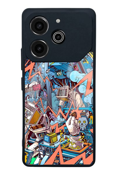 Spoyi Tecno Pova 6 Pro Retro Machine Design Glossy Phone Case