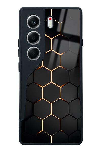 Spoyi غلاف هاتف لامع بتصميم كربوني أصفر لهاتف Tecno Camon 40