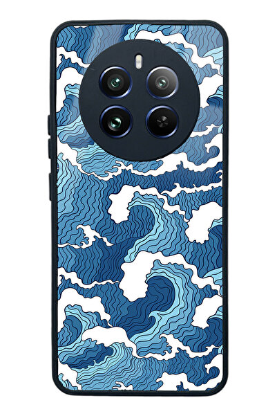 Spoyi Glossy Phone Case for Oppo Realme 12 Blue Wave Design