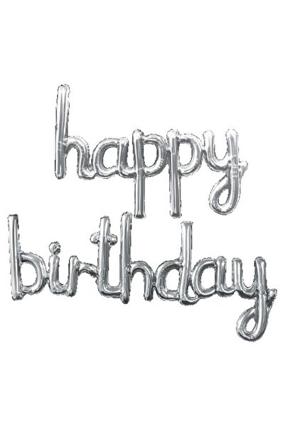 Teo Set Baloane din Folie Metalizată, , Model Happy Birthday, 45x85 cm, 45x12...