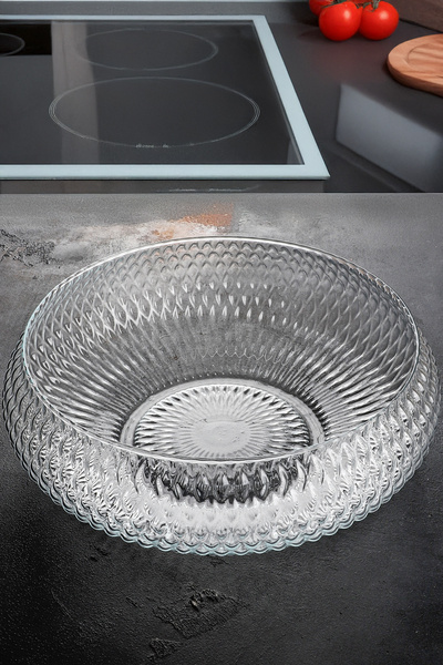 Bev Kitchen Tokyo Glass 26 cm Salad Bowl Salad Plate