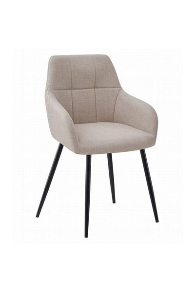 ARTOOLS Scaun de bucătărie/living în stil fotoliu, Artool, Beni, material textil, metal, bej și negru, 57x59x85 cm