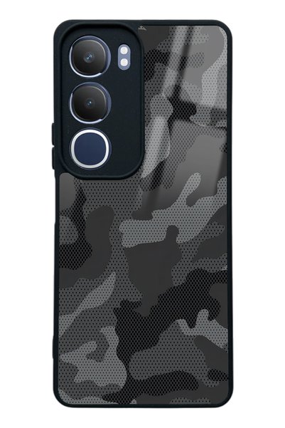 Spoyi Vivo Y19S Black Camouflage Design Glossy Phone Case