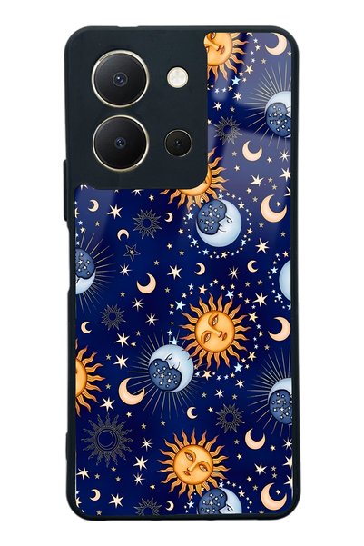 Spoyi غلاف هاتف لامع بتصميم بيجامة Vivo Y36 Moon Sun