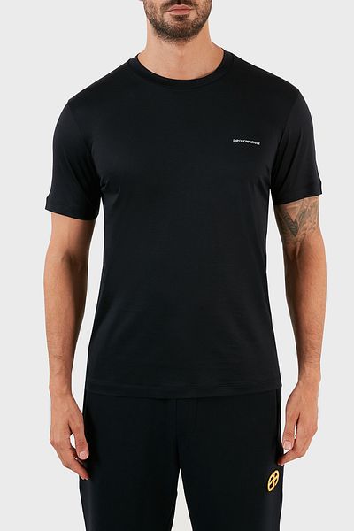 Emporio Armani Men's Regular Fit Round Neck Cotton Short Sleeve Navy Blue T-Shirt 8N1Td8 1Juvz-0920