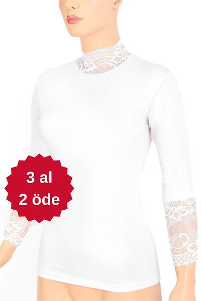 NİSYVE Lace Long Sleeve Knitted Women's Blouse