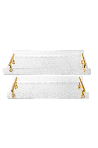 casa rosa 2-Piece Clear Acrylic Serving Tray Set