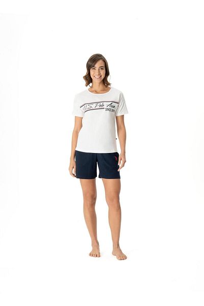 U.S. Polo Assn. U.S. Polo Assn. Women's Ecru Pocket Detailed Pajama Set - Ecru - Ilc2.16S98E5-Qe