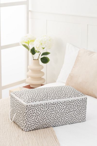 REKHOME Set of 2 Medium Size Leaf Gray under Base Sofa Bed Type Sweater Pique Organizer Blanket Pouch 52X28X21