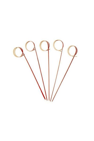 yuandong Bamboo Red Ring Toothpicks 15cm (50 Pcs), Presentation Toothpicks