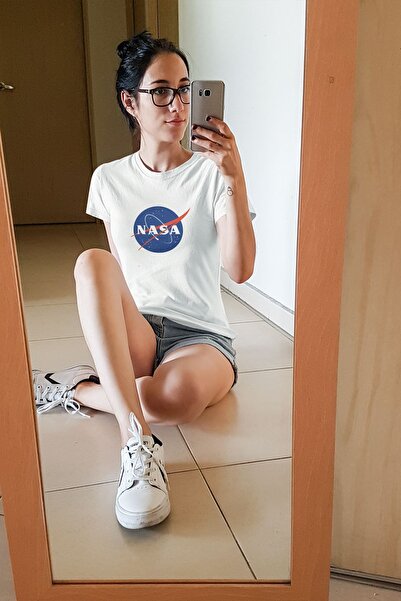 qoeuyl boutique تي شيرت أبيض للجنسين بطبعة ناسا تحت عنوان الفضاء