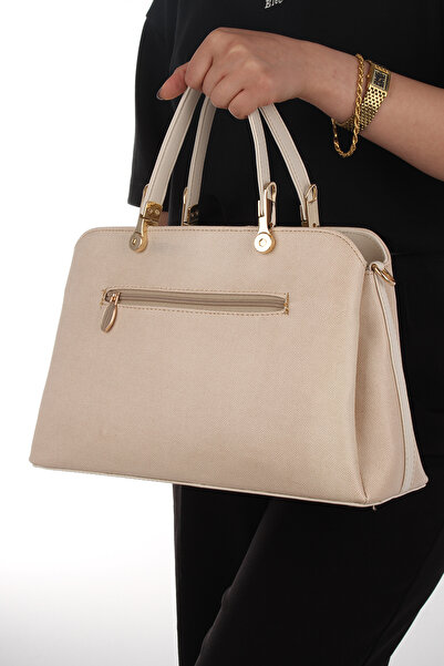 By Hakan Gk-800 Women's Three-Eye Hand and Shoulder Bag Crossbody Bag Light-Mink