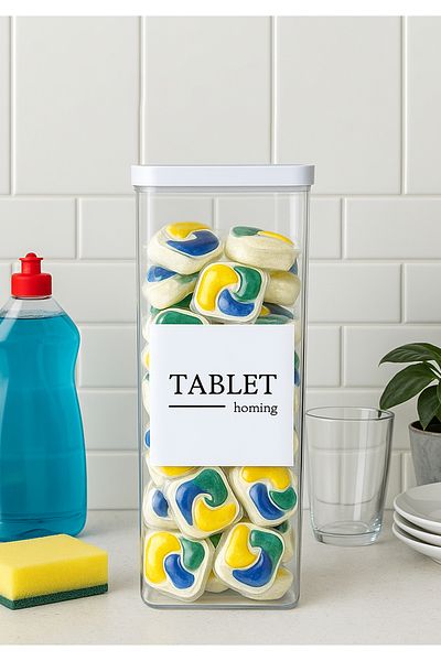 HOMİNG Homing Transparent, Silicone Lid Dish Tablet Storage Container Large Size 2100 ml