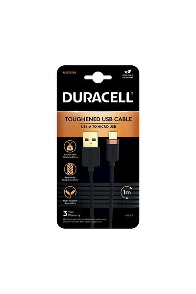 Duracell Cablu Duracell USB-A to Micro USB 1mBlack