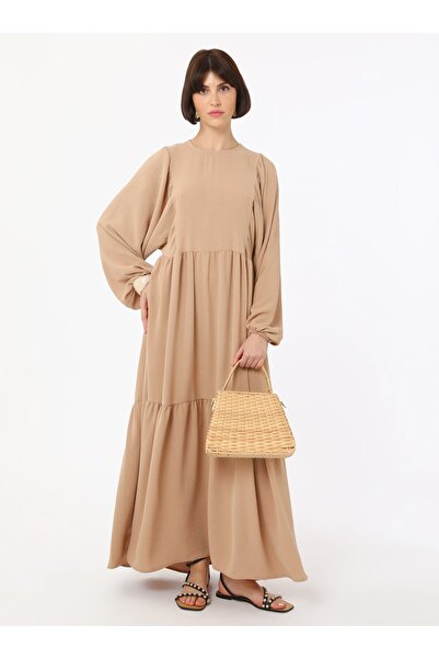 Benin Aerobin Balloon Удобна рокля с скромна кройка - Бежова - Бенин