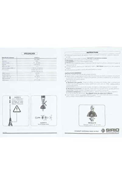 Sirio CB antenna Sirio SUPER 9 with butterfly, length 155 cm, 27 - 28.5 MHz, 250W