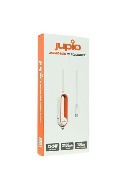 Jupio Incarcator Auto microUSB, Jupio, 1m, Alb