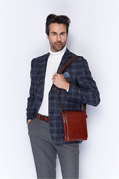 Aka Deri حقيبة كتف جلدية تان 355 63