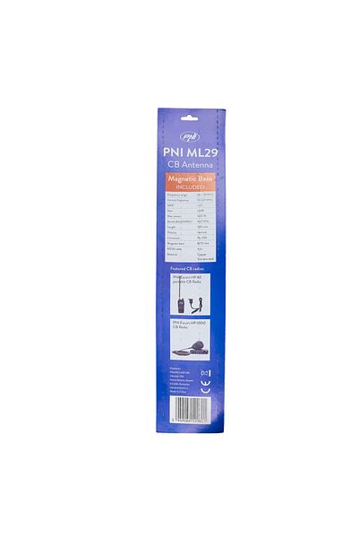 PNI CB antenna PNI ML29 length 34 cm, with included magnet diameter 70 mm and RG58 cable