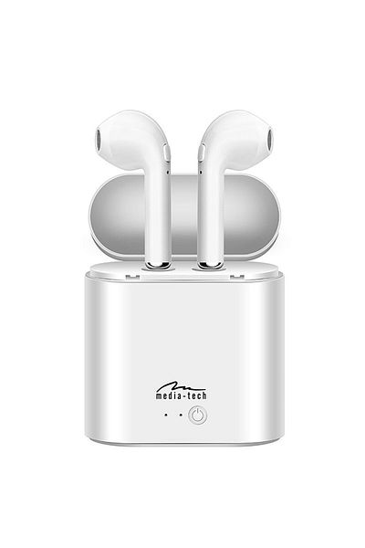 Mediatech Casti Wireless Media-Tech R-Phones V4.2 EDR Muzică de înaltă definiție Microfon Alb, MT3589W