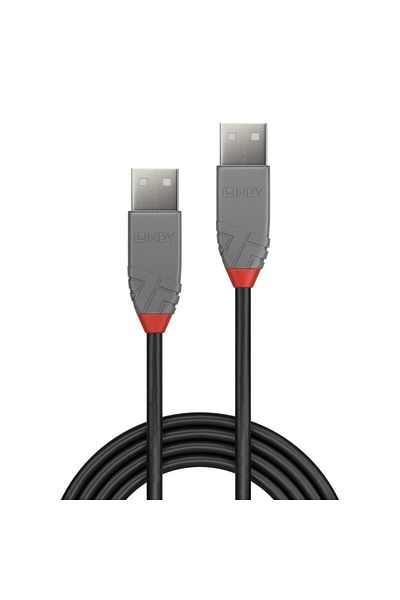 LİNDY Cablu transfer date LY-36694, USB 2.0 Type A to A, 3m, Anthra Line