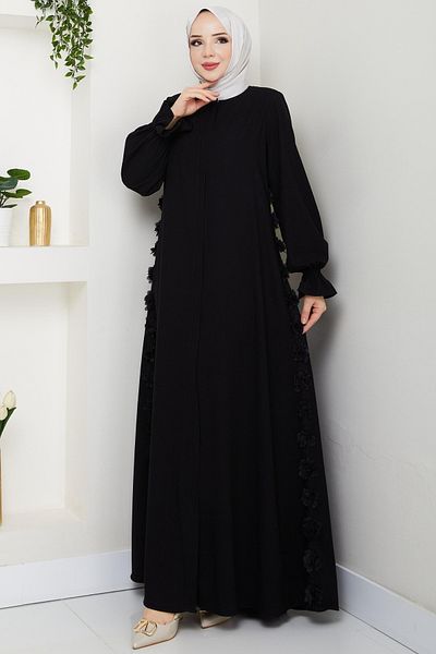 InStyle فراي كريب أسود مع الورود