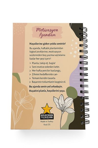 ZEYNEP KİTAP Αντικείμενο Ημερολόγιο Μη Ημερομηνίας με λουλούδια (με αυτοκόλλητο και προσθήκη Emoji)