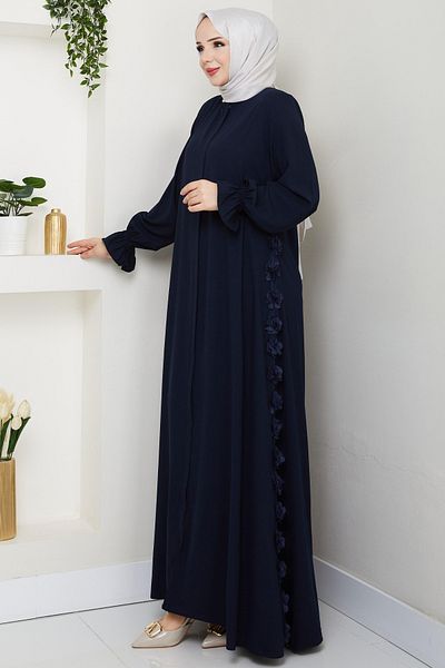 InStyle Rose Crepe Dark Navy Blue Ferace
