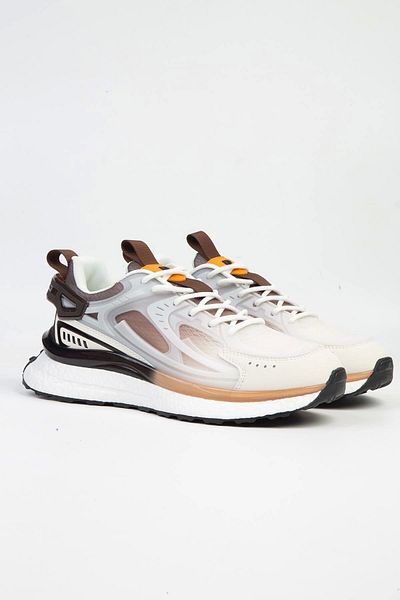 Pierre Cardin Imported Comfort Sole Lace-Up Men's Sports Sneaker Shoes White Brown