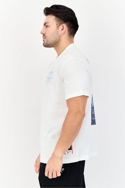 Reebok Men Sportswear Fit Short Sleeves Outdoor T-shirt, White