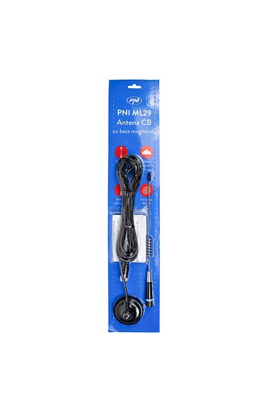 PNI CB antenna PNI ML29 length 34 cm, with included magnet diameter 70 mm and RG58 cable