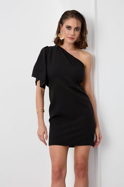 Lafaba Women's Black One Sleeve Backless Mini Dress