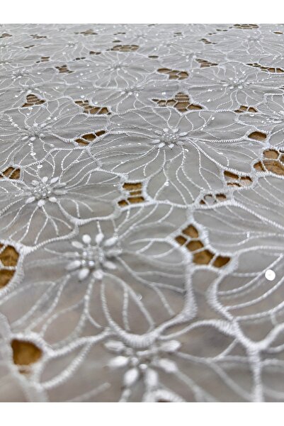 METERİAL قماش دانتيل أنيق مع تطريز اللؤلؤ والترتر |   منقوشة زهرة |   للأزياء...