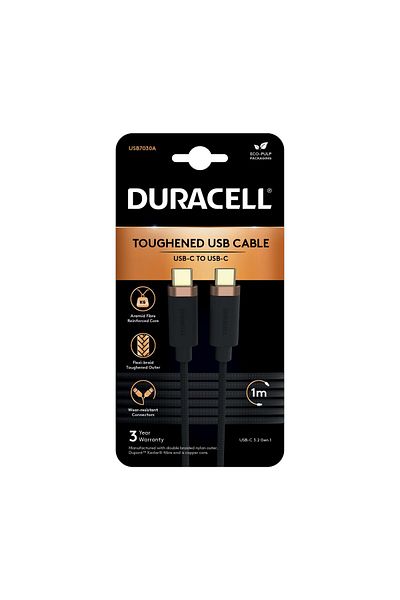 Duracell Cablu Duracell USB-C to USB-C 1mBlack
