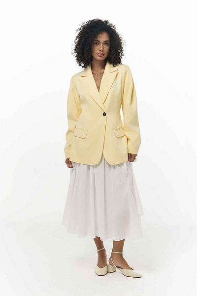 MAİ COLLECTİON Briella Yellow Blazer with Waistband
