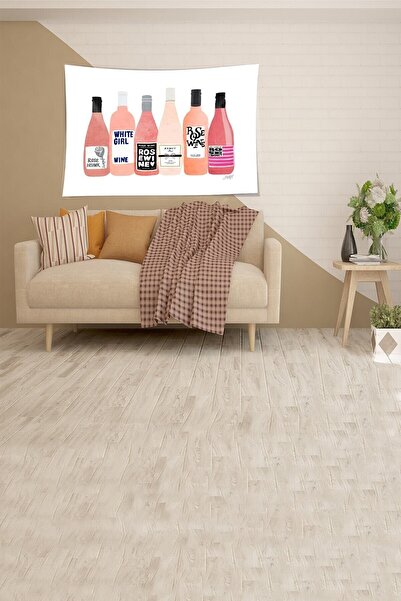 farbala Tapiserie de perete din țesătură de catifea rezistentă la pete cu model de sticle albe