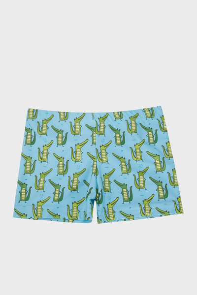 SLIPSTOP ملابس سباحة قصيرة للأولاد بطبعة سحلية بعامل حماية من الأشعة فوق البن...