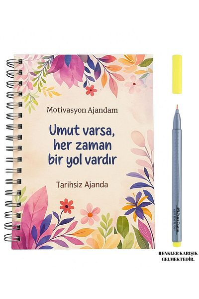 ZEYNEP KİTAP Αντικείμενο Ημερολόγιο Μη Ημερομηνίας με λουλούδια (με αυτοκόλλητο και προσθήκη Emoji)