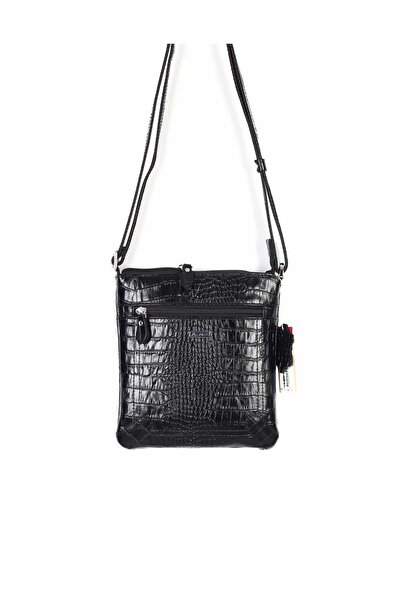 Aka Deri حقيبة كتف جلدية سوداء 317 12